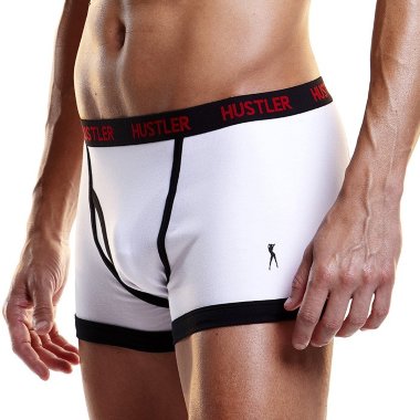 Белые мужские боксеры HUSTLER на узкой резинке — Твой Каприз