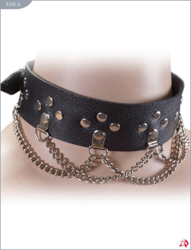 Ошейник узкий с цепочками без подкладки — Твой Каприз