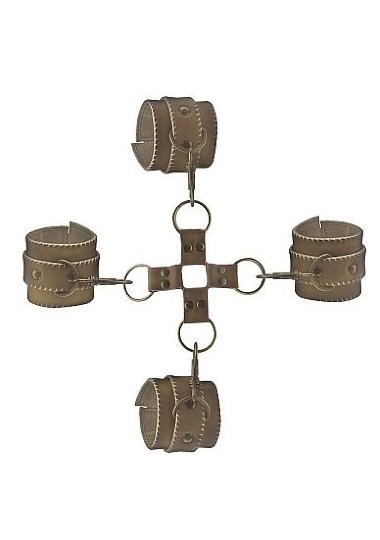 Фиксатор запястий к лодышкам OUCH! BROWN — Твой Каприз