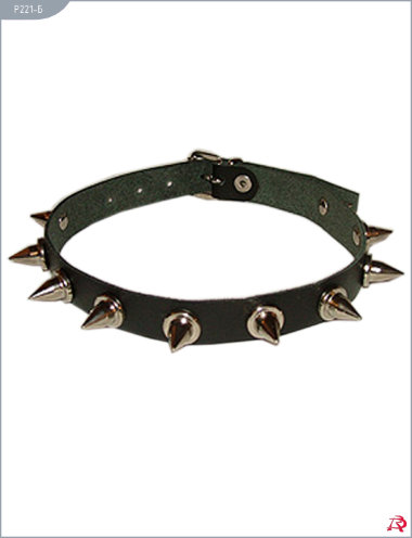 Ошейник узкий с шипами 1,5 см без подкладки — Твой Каприз