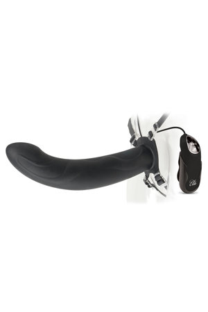 Страпон универсальный полый с вибрацией черный — Твой Каприз