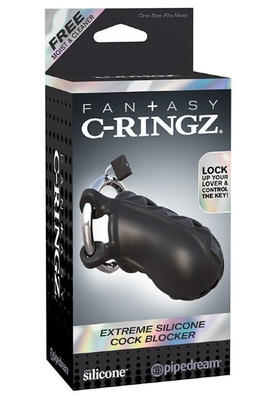 Замок верности Extreme Silicone Cock Blocker черный — Твой Каприз