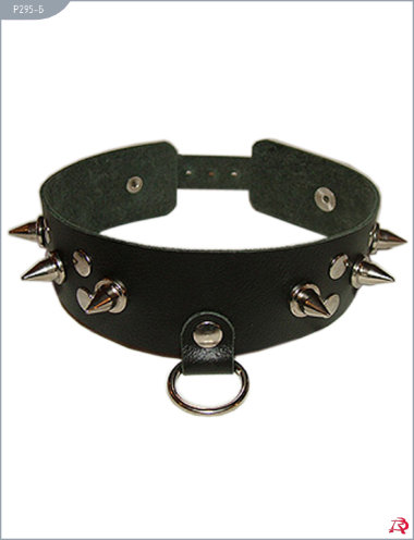 Ошейник узкий с шипами без подкладки — Твой Каприз