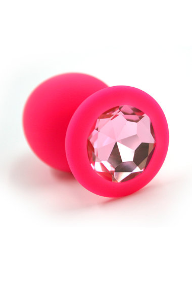 Анальная пробка из силикона со стразой L — Твой Каприз