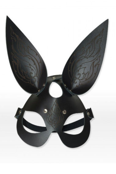 Маска зайки из черной натуральной кожи — Твой Каприз