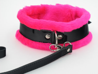 Ошейник с розовым мехом BDSM Light — Твой Каприз