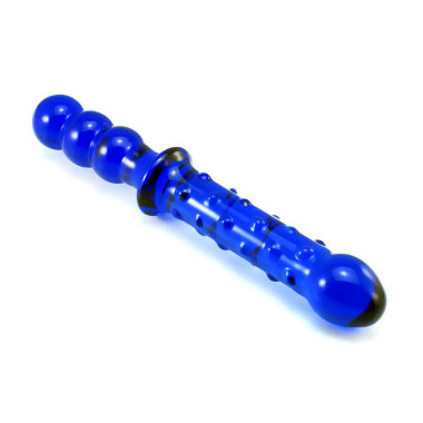 Двойной жезл для секса из синего стекла — Твой Каприз