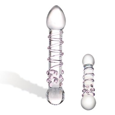 Прозрачный фаллос с розовой спиралькой SPIRAL STAIRCASE — Твой Каприз