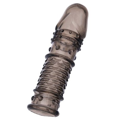 Дымчатая закрытая насадка с чешуйками и пупырышками — Твой Каприз