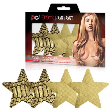 Золотые пэстисы-звезды однотонные и с рисунком GLAM-O-RAMA — Твой Каприз