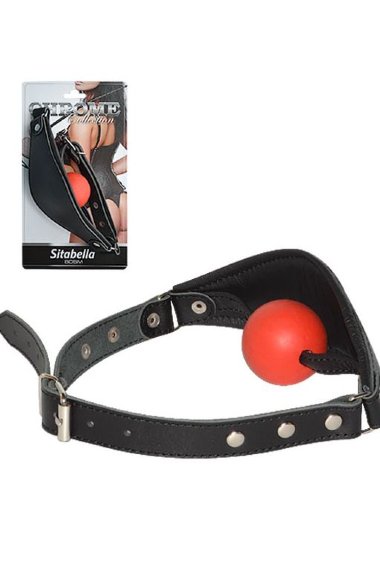 Кожаный кляп Sitabella Chrome Collection — Твой Каприз