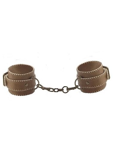 Кожаные поножи OUCH! Brown — Твой Каприз