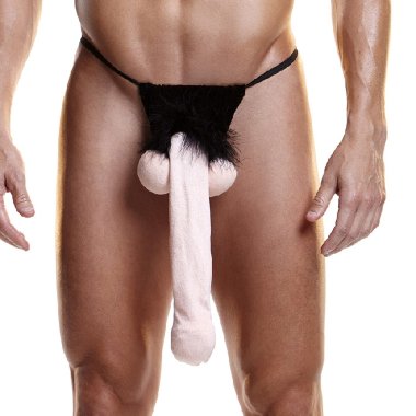 Мужские G-стринги Длинный плюшевый пенис HUSTLER FUNDIES — Твой Каприз