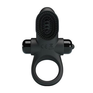 Эрекционное виброкольцо с клиторальной щеточкой Vibrant Penis Ring II — Твой Каприз
