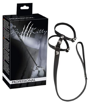 Поводок с эрекционным кольцом и подхватом мошонки — Твой Каприз