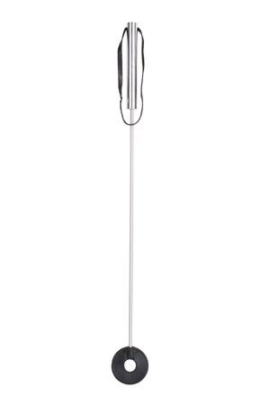 Стек металлический  с круглым кожаным наконечником Leather Circle Tipped Metal Crop черный фото 1 — Твой Каприз