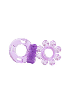 Два кольца в наборе Optimus с вибрацией фиолетовый — Твой Каприз