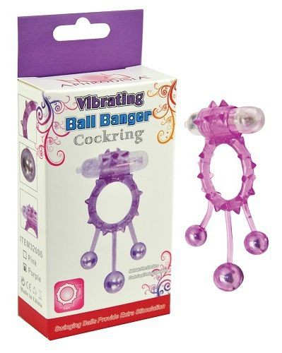 Розовое эрекционное виброкольцо  Ball Banger Cock Ring с 3 утяжеляющими шариками фото 1 — Твой Каприз