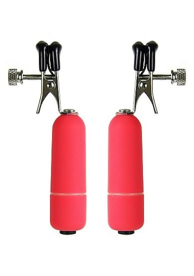 Клипсы на соски с вибрацией красные — Твой Каприз