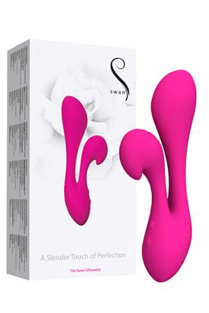 Перезаряжаемый вибромассажер The Silhouette Swan со стимулятором клитора розовый фото 1 — Твой Каприз