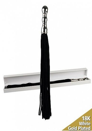 Плетка Luxury Whip18k-Whitegold plated Black — Твой Каприз