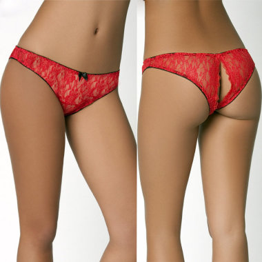 Красные кружевные трусики с доступом — Твой Каприз