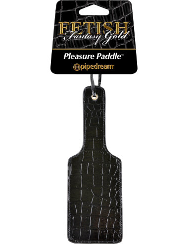 Шлепалка черная с золотом Fetish Fantasy Gold Pleasure Paddle &mdash; Твой Каприз