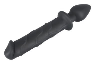 Двухголовый фаллоимитатор-анальный плаг Black Velvets Dildo Plug — Твой Каприз