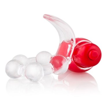 Вибро-кольцо с язычком и красным виброэлементом Overtime — Твой Каприз