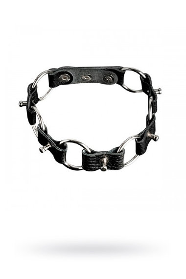 Ошейник с металлическими кольцами и шипами Sitabella — Твой Каприз