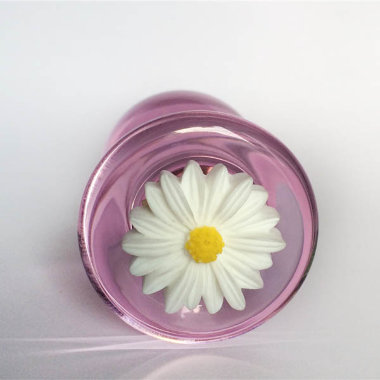 Стеклянная анальная пробка с украшением в форме цветка — Твой Каприз