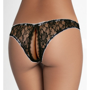 Черные кружевные трусики с доступом — Твой Каприз