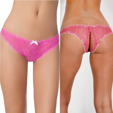 Розовые кружевные трусики с доступом — Твой Каприз