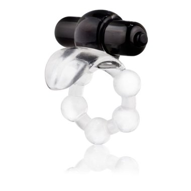 Вибро-кольцо с язычком и черным виброэлементом Overtime — Твой Каприз