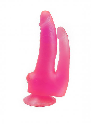 Фаллоимитатор на присоске розовый двойной 17 см — Твой Каприз