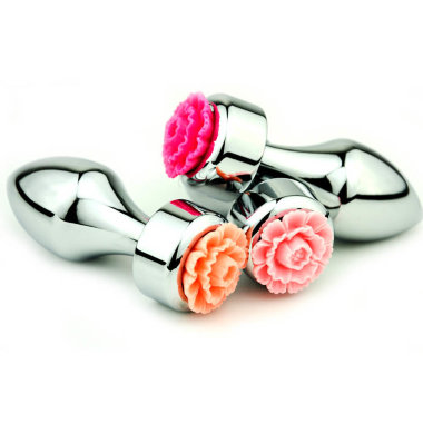 Маленькая анальная втулка с украшением в виде цветка — Твой Каприз