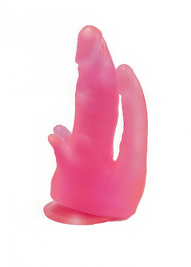Фаллоимитатор на присоске розовый двойной 17 см — Твой Каприз