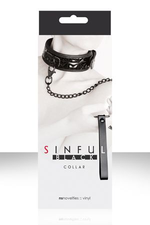 Ошейник SINFUL COLLAR с цепью-поводком черный фото 1 — Твой Каприз