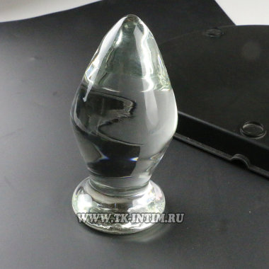 Огромная тяжелая анальная пробка из стекла — Твой Каприз