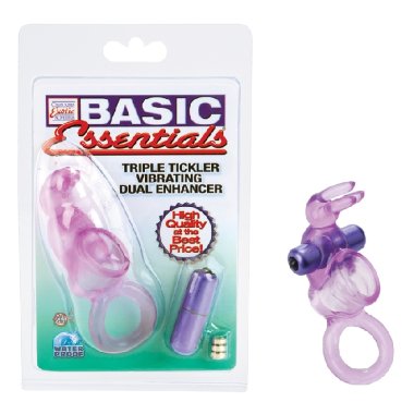 Кольцо на пенис с дополнительной петлей и вибро-элементом для клитора BASIC — Твой Каприз