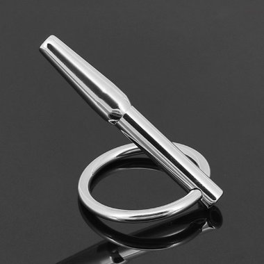 Уретральный стимулятор с отверстием и кольцом — Твой Каприз