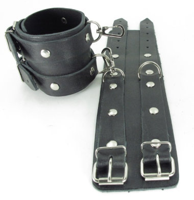 Оковы из натуральной кожи с двумя пряжками — Твой Каприз