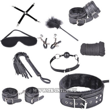 Эротический набор для бдсм игр 10 предметов — Твой Каприз