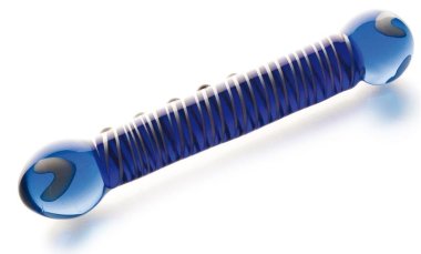 Голубой стеклянный двусторонний стимулятор — Твой Каприз