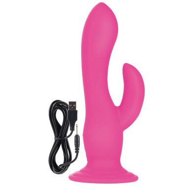 Фаллоимитатор-насадка двухголовый Wireless Pleaser перезаряжаемый с вибрацией розовый — Твой Каприз