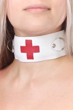 Кожаное украшение с красным крестом — Твой Каприз