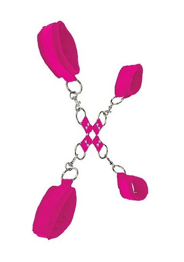 Комплект для бондажа  Velcro hand and leg cuffs Pink — Твой Каприз