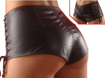 Шорты кожаные со шнуровкой — Твой Каприз