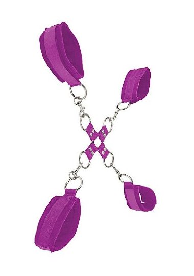 Комплект для бондажа  Velcro hand and leg cuffs purple — Твой Каприз