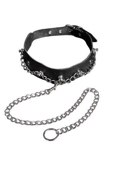 Сексуальный кожаный ошейник из натуральной кожи — Твой Каприз